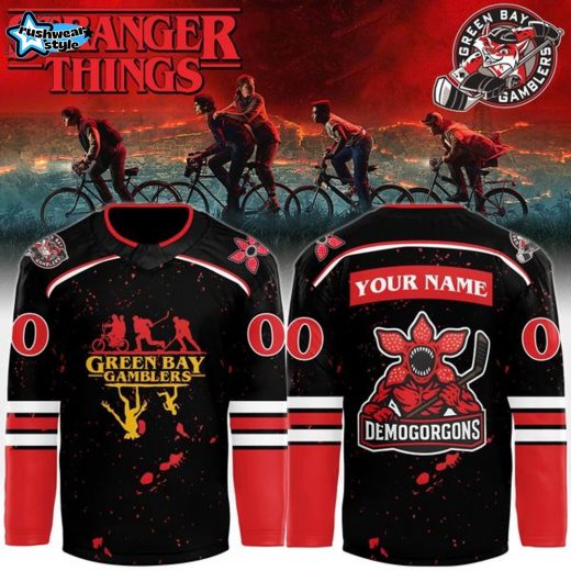 Limited Editions Green Bay Gamblers x Stranger Things Special Jersey