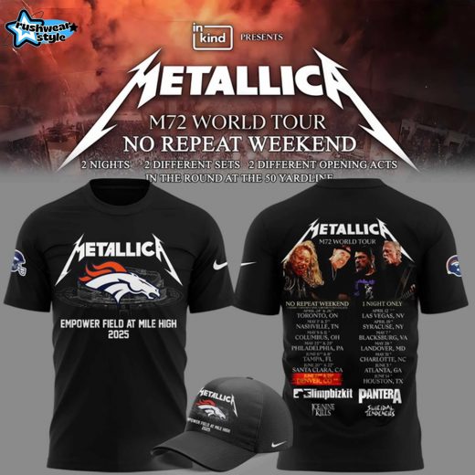 Limited Editions Metallica x Denver Broncos 2025 T-shirt