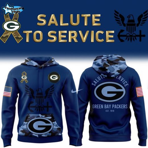 Men's Green Bay Packers 2025 NFL Salute to Service Navy 250 Limited Edition Hoodie