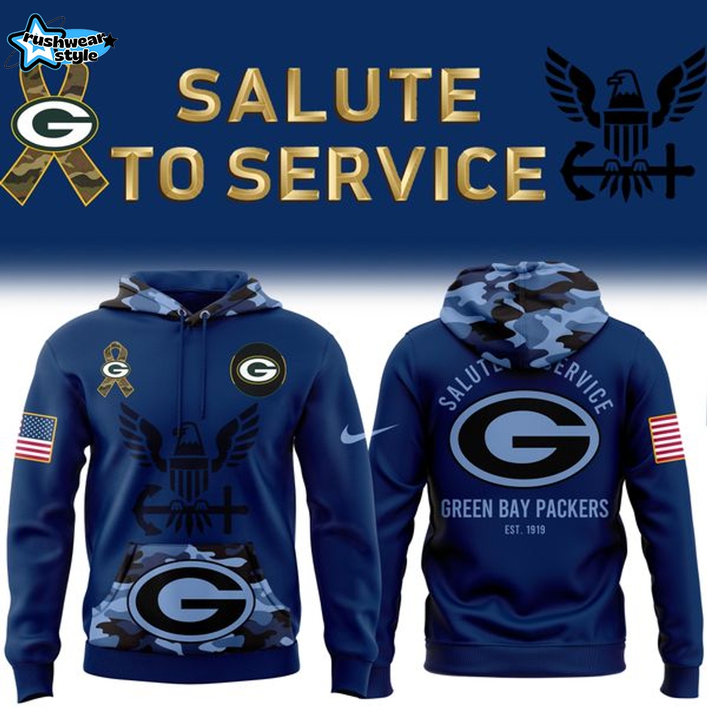 Men's Green Bay Packers 2025 NFL Salute to Service Navy 250 Limited Edition Hoodie Men's Green Bay Packers 2025 NFL Salute to Service Navy 250 Limited Edition Hoodie