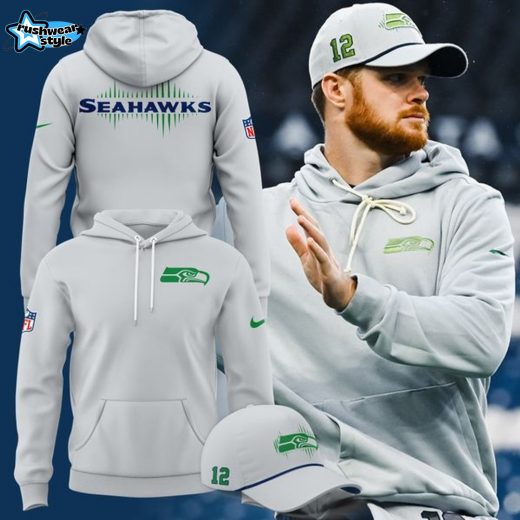 Men's Seattle Seahawks Nike Gray 2025 Rivalries Collection Sideline Full-Hoodie-V2