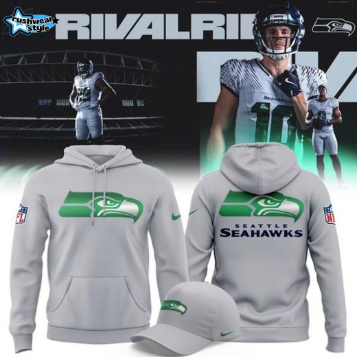 Men's Seattle Seahawks Nike Gray 2025 Rivalries Collection Sideline Full-Hoodie-V3