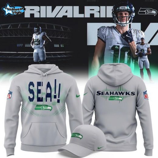 Men's Seattle Seahawks Nike Gray 2025 Rivalries Collection Sideline Full-Hoodie-V4
