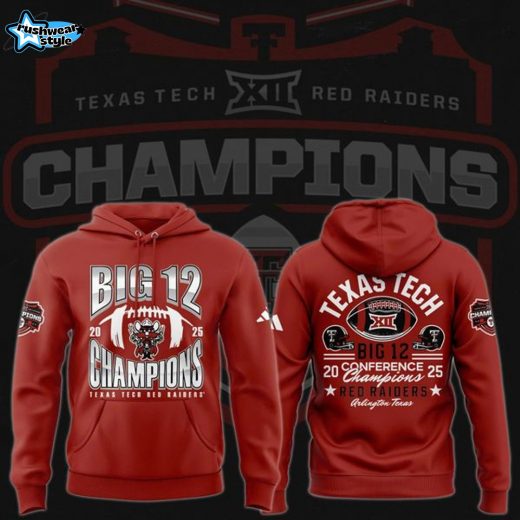 Mens Texas Tech Red Raiders Red Summit Sportswear 2025 Big 12 Football Champions NUMBER ONE FOOTBALL
