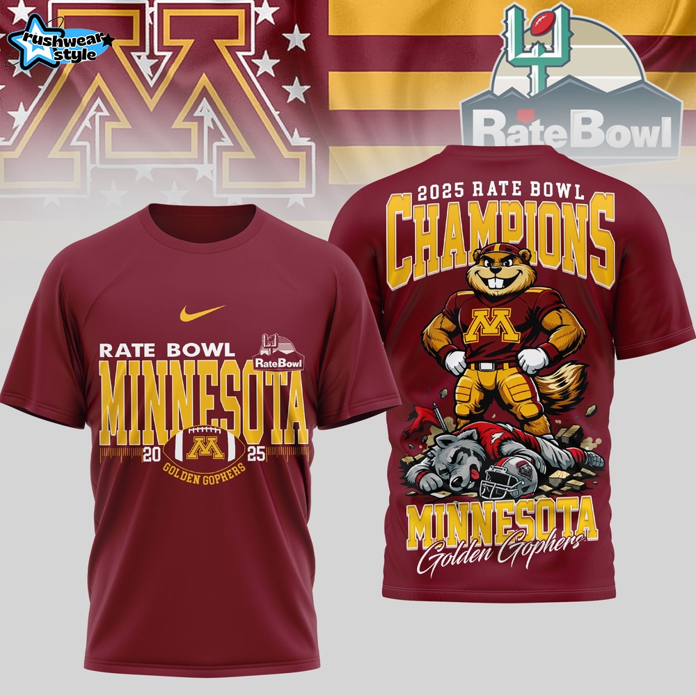 Minnesota Golden Gophers | Premium NCAA Rate Bowl Champions 3D Shirt TD Minnesota Golden Gophers | Premium NCAA Rate Bowl Champions 3D Shirt TD