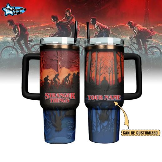 Mistmerch Stranger Things Custom Stanley Quencher 40oz Stainless Steel Tumbler With Handle