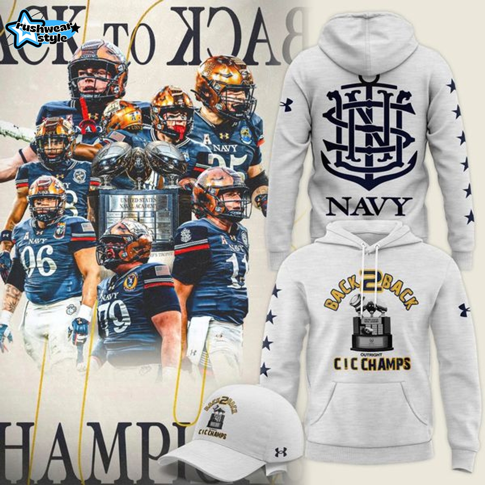 Navy Football BACK TO BACK Hoodie Navy Football BACK TO BACK Hoodie