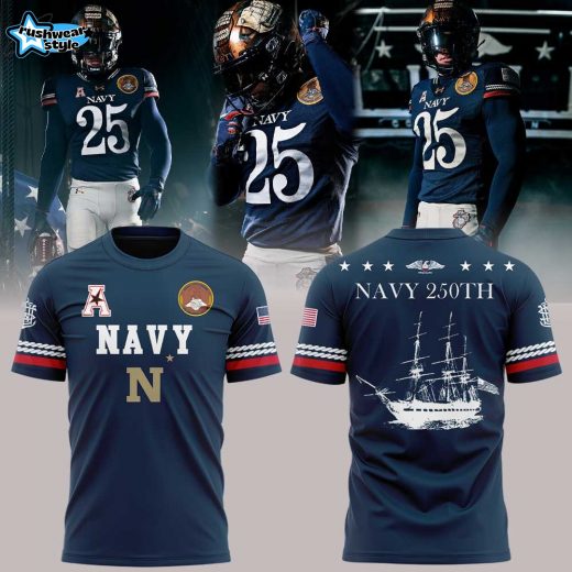 Navy Football Uniforms For The Celebrating 250 Years Combo V3 Shirt