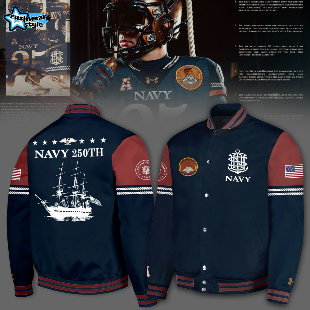 Navy Midshipmen 250th Anniversary Uniform Special Edition Bomber Jacket Navy Midshipmen 250th Anniversary Uniform Special Edition Bomber Jacket