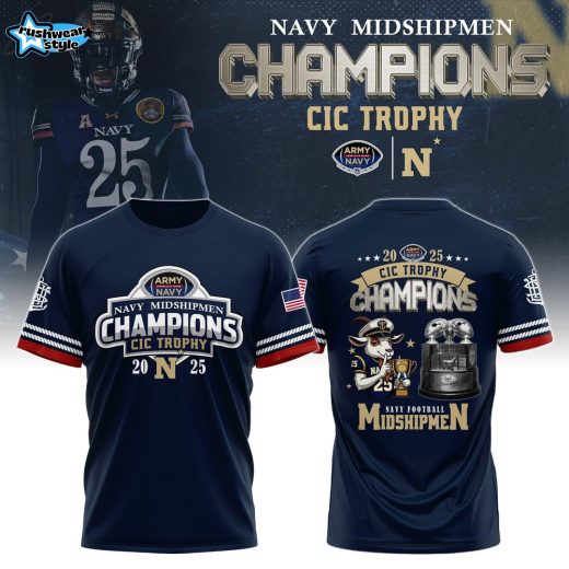 Navy Midshipmen – Back-to-Back CIC Trophy Champions 2025 Shirt
