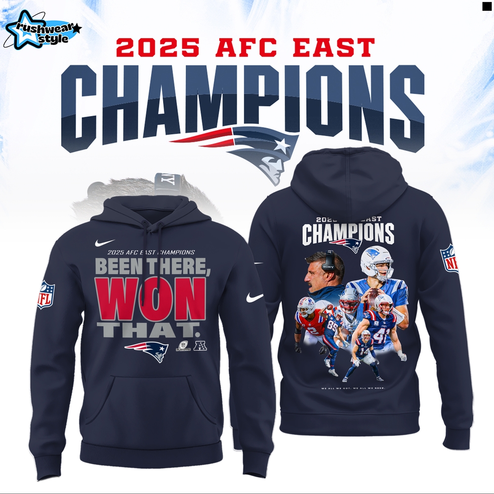 New England Patriots 2025 AFC East Division Champions Limited Edition Hoodie New England Patriots 2025 AFC East Division Champions Limited Edition Hoodie