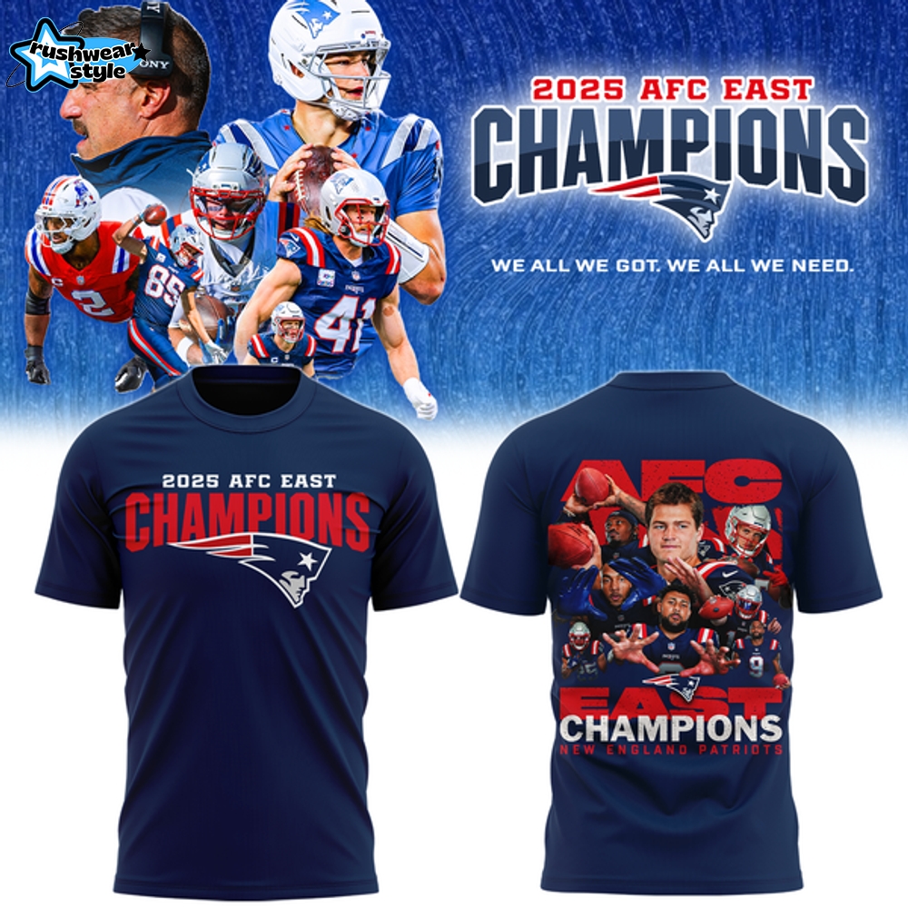 New England Patriots 2025 AFC East Division Champions Special T-Shirt(v2) New England Patriots 2025 AFC East Division Champions Special T-Shirt(v2)
