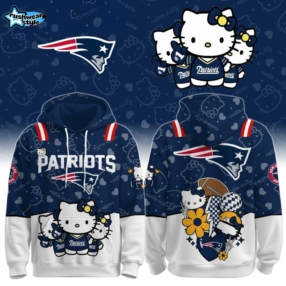 New England Patriots Hello Kitty Sanrio Universe 2026 Holiday-3D Unisex Hoodie New England Patriots Hello Kitty Sanrio Universe 2026 Holiday-3D Unisex Hoodie
