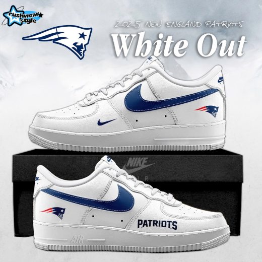 New England Patriots White Out 2025 Special Edition AF1 Sneakers
