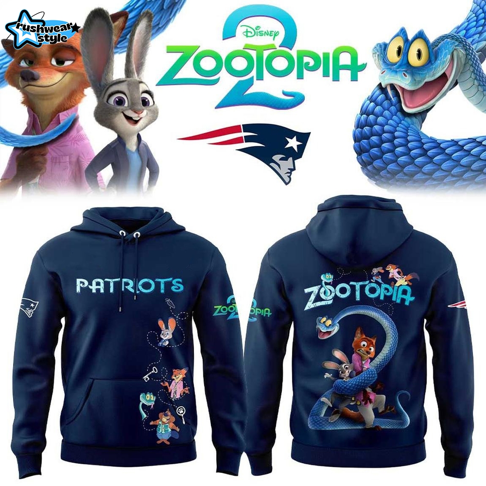 New England Patriots Zootopia 2 Hopp And Wilde 2025 Christmas-3D Unisex Hoodie New England Patriots Zootopia 2 Hopp And Wilde 2025 Christmas-3D Unisex Hoodie