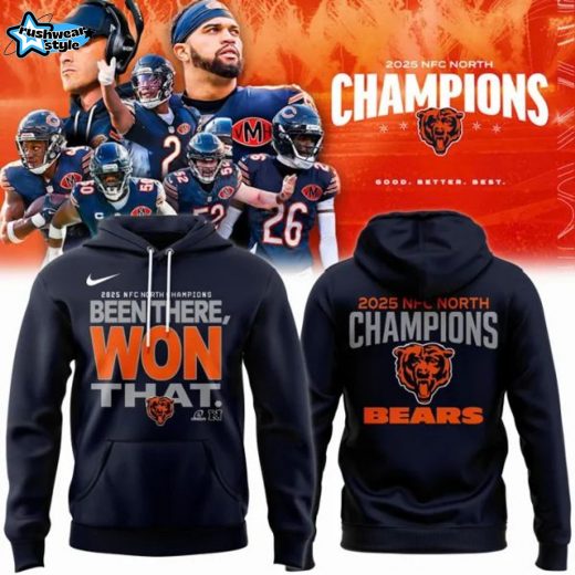 Official Chicago Bears 2025 NFC NORTH Division Champions "Been There Won That" Hoodie - Navy (Updated Version)