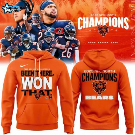 Official Chicago Bears 2025 NFC NORTH Division Champions "Been There Won That" Hoodie - Orange (Updated Version)