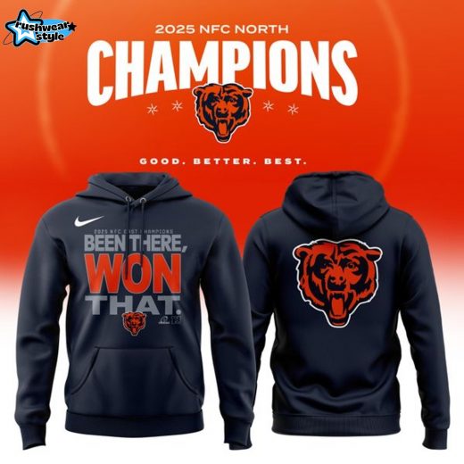 Official Chicago Bears 2025 NFC NORTH Division Champions "Been There Won That" Hoodie V1- Navy