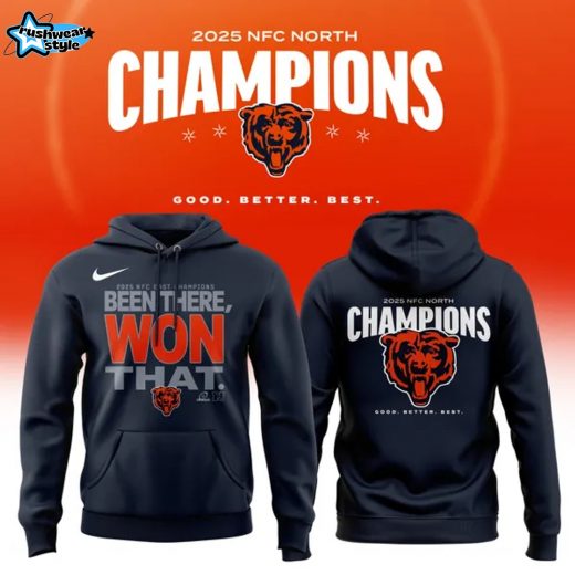 Official Chicago Bears 2025 NFC NORTH Division Champions "Been There Won That" Hoodie V2- Navy