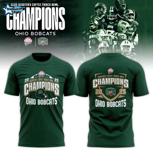 Ohio Bobcats 2025 Scooter’s Coffee Frisco Bowl Champions T-shirt