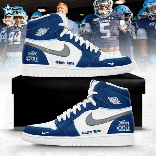 Old Dominion Monarchs Football Special Edition Air Jordan1 Sneakers