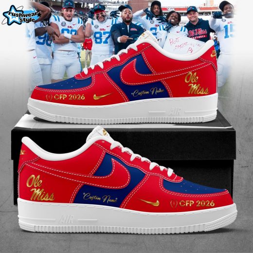 Ole Miss 2026 CFP Custom Name Shoes AF Gold