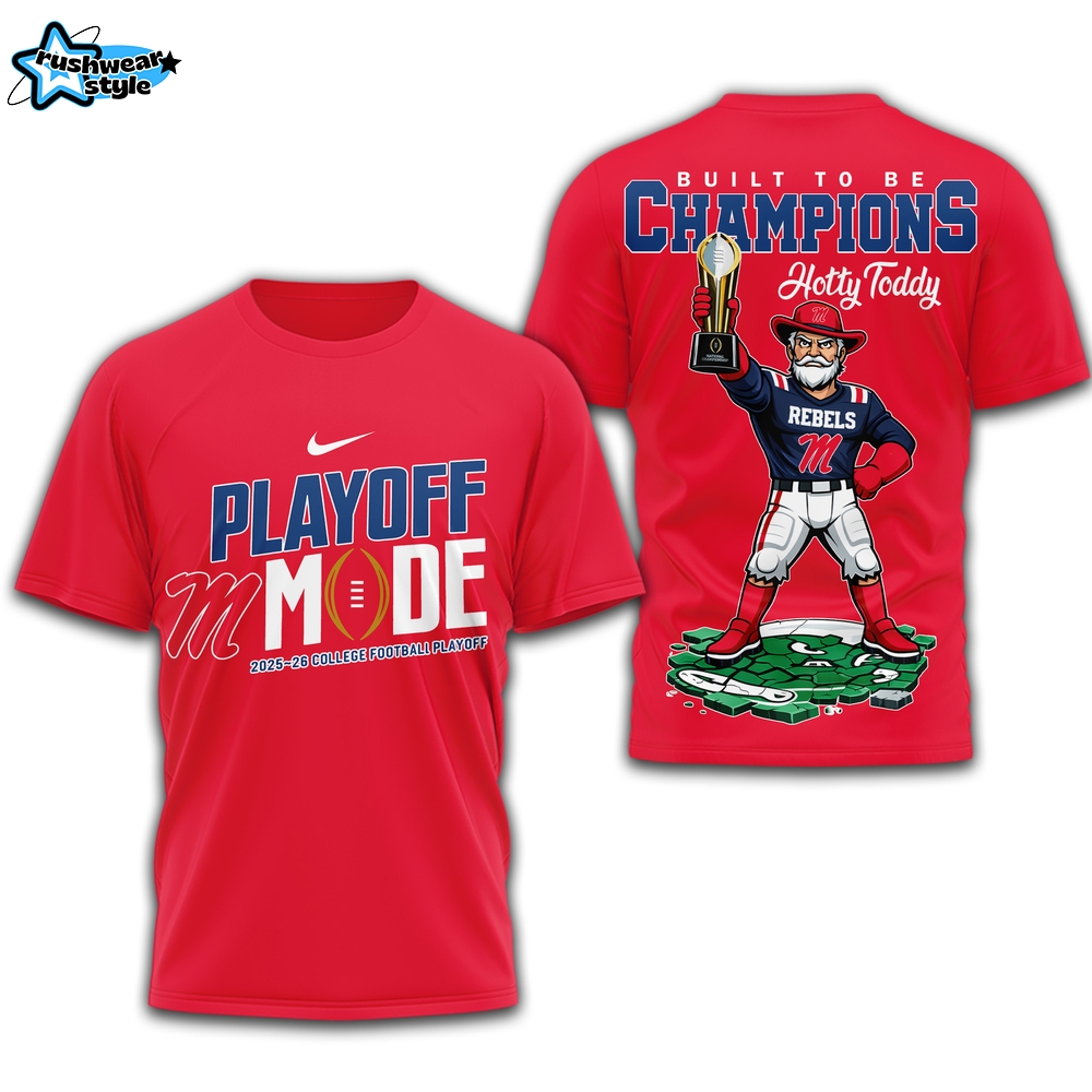 Ole Miss Rebels | Premium NCAA Built to Be Champions 3D T-Shirt - Red Ole Miss Rebels | Premium NCAA Built to Be Champions 3D T-Shirt - Red