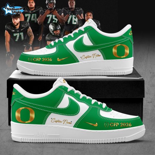 Oregon 2026 CFP Custom Name Shoes AF Gold
