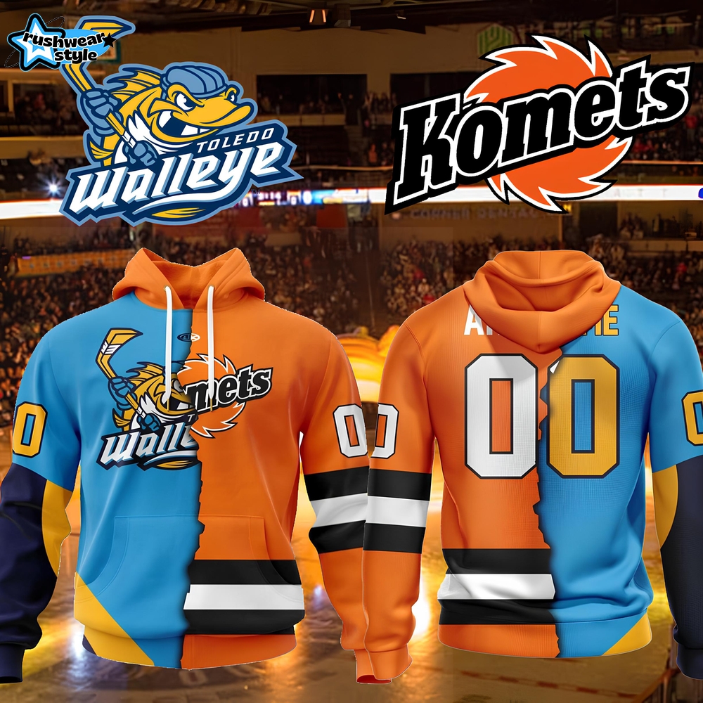 Personalized Toledo Walleye x Fort Wayne Komets Hoodie Hockey Team Apparel-3D Unisex Hoodie Personalized Toledo Walleye x Fort Wayne Komets Hoodie Hockey Team Apparel-3D Unisex Hoodie
