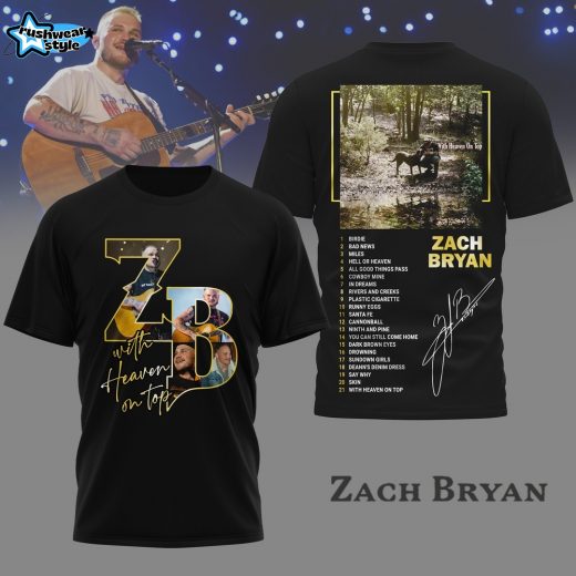 Premium Zach Bryan With Heaven On Top 3D Shirt HI