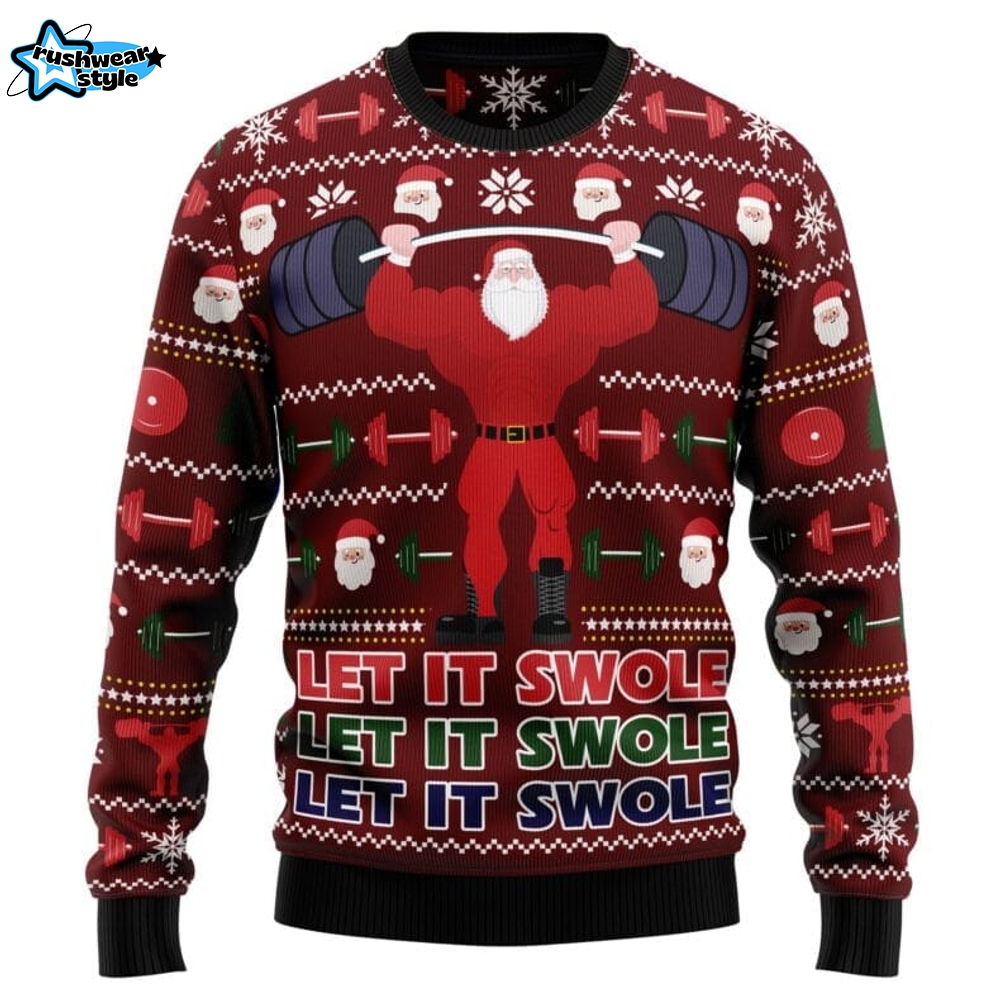 Santa Let It Swole Ugly Christmas Sweater Santa Let It Swole Ugly Christmas Sweater