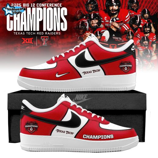 Texas Tech Red Raiders 2025 Big 12 Football Champions AF1 Sneaker