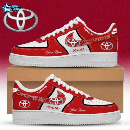 Toyota Custom Name Multicolor Fashion Casual AF1 Sneakers - Red