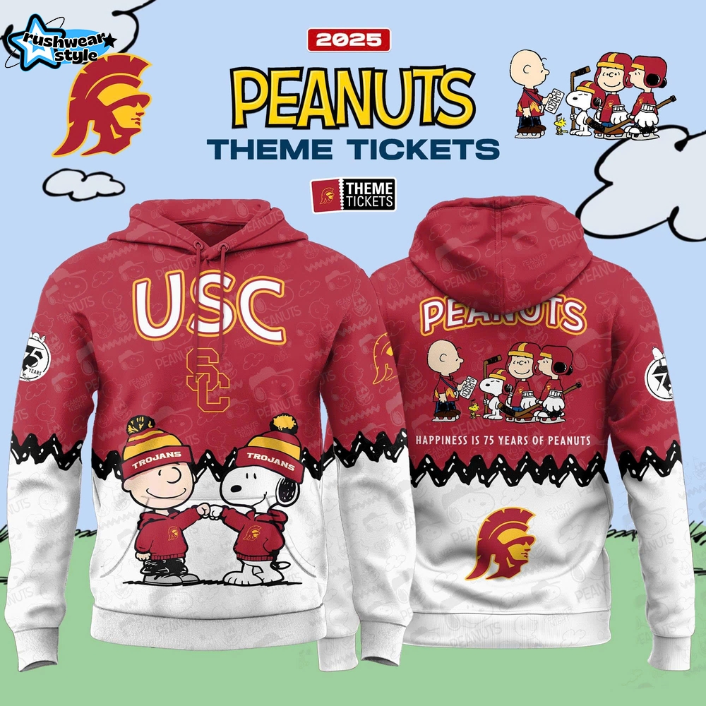 USC Trojans x 75th Anniversary Of Peanuts 2025 Hoodie USC Trojans x 75th Anniversary Of Peanuts 2025 Hoodie