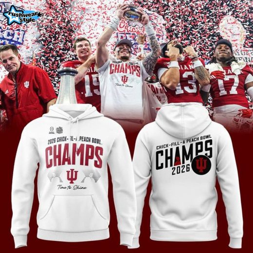 2025 Indiana football Peach Bowl Champions Hoodie White