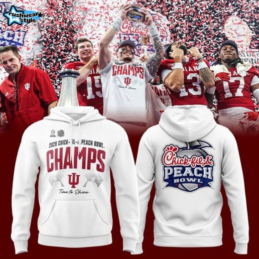 2025 Indiana football Peach Bowl Champions Limited Edition Hoodie White