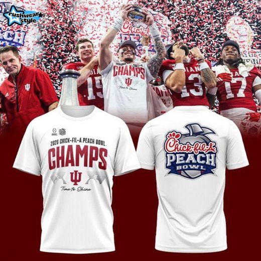 2025 Indiana football Peach Bowl Champions Limited Edition T-Shirt White