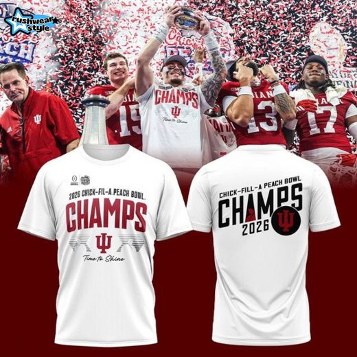 2025 Indiana football Peach Bowl Champions T-Shirt White