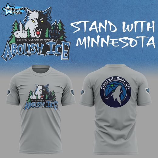 Abolish Ice Stand With Minnesota Grey Graphic T-Shirt