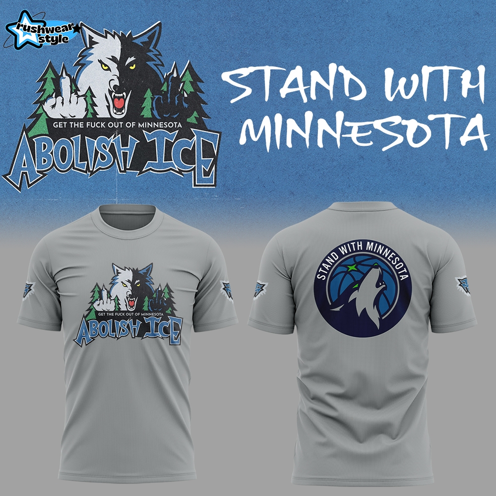 Abolish Ice Stand With Minnesota Grey Graphic T-Shirt Abolish Ice Stand With Minnesota Grey Graphic T-Shirt