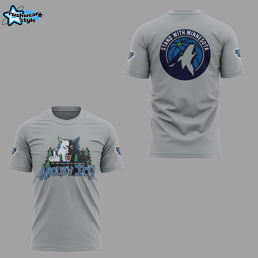 Abolish Ice Stand With Minnesota Grey Graphic T-Shirt Abolish Ice Stand With Minnesota Grey Graphic T-Shirt