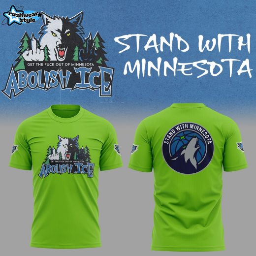 Abolish Ice Stand With Minnesota Lime Green Graphic T-Shirt
