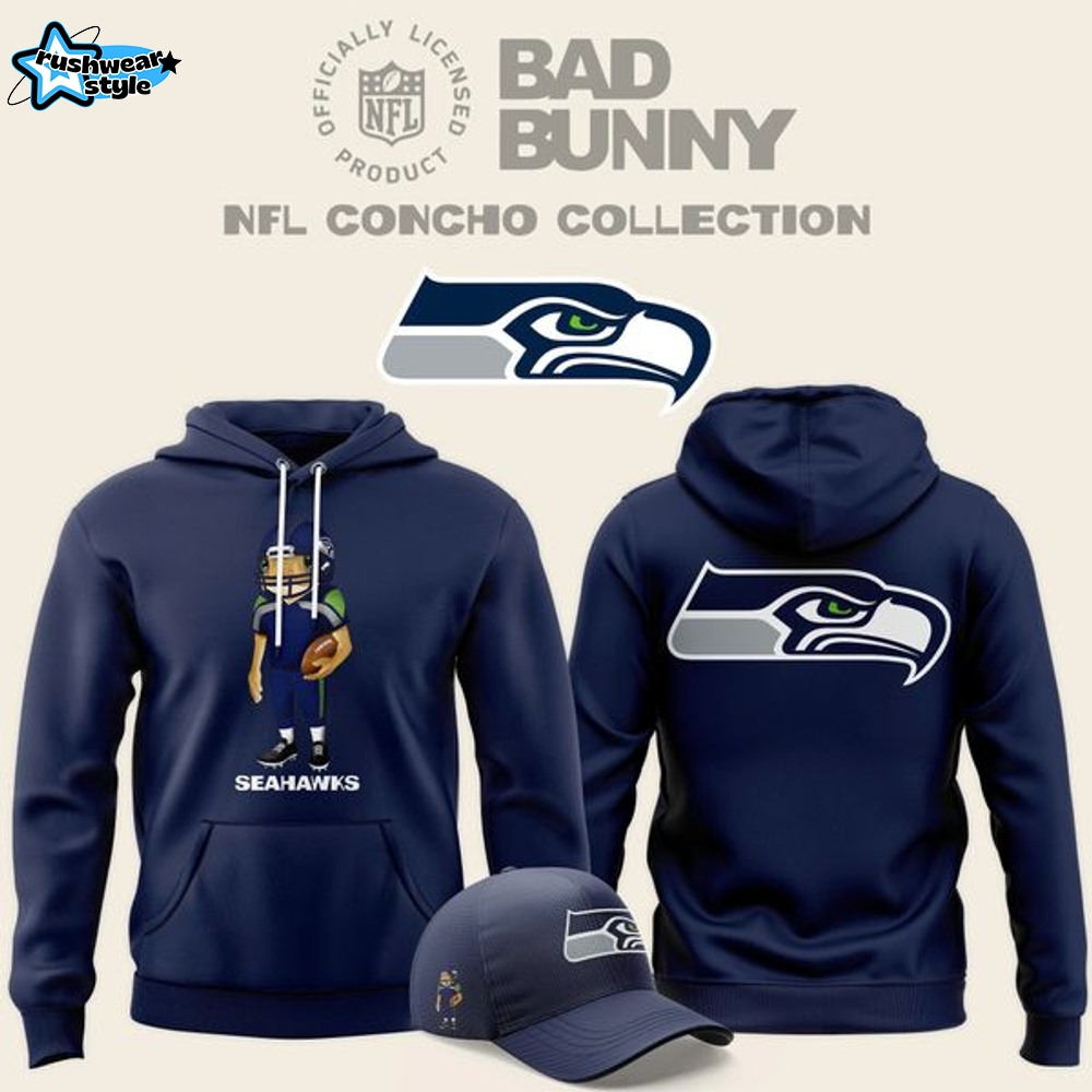 Bad Bunny x Seattle Seahawks Concho Style Hoodie Bad Bunny x Seattle Seahawks Concho Style Hoodie