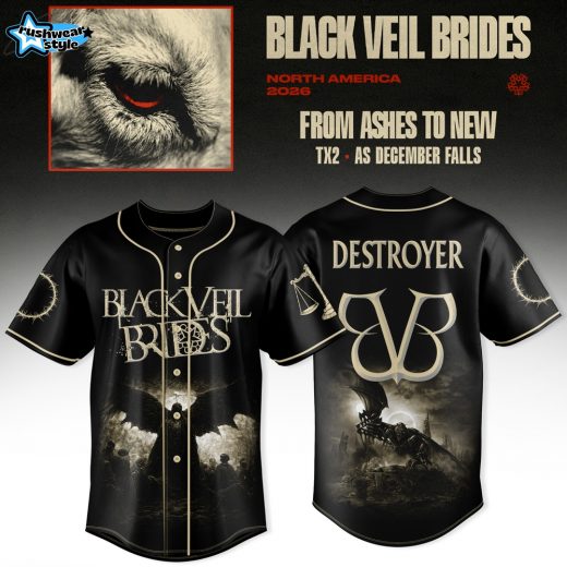 Black Veil Brides – From Ashes To New Tour (North America 2026) Jersey Baseball Jersey