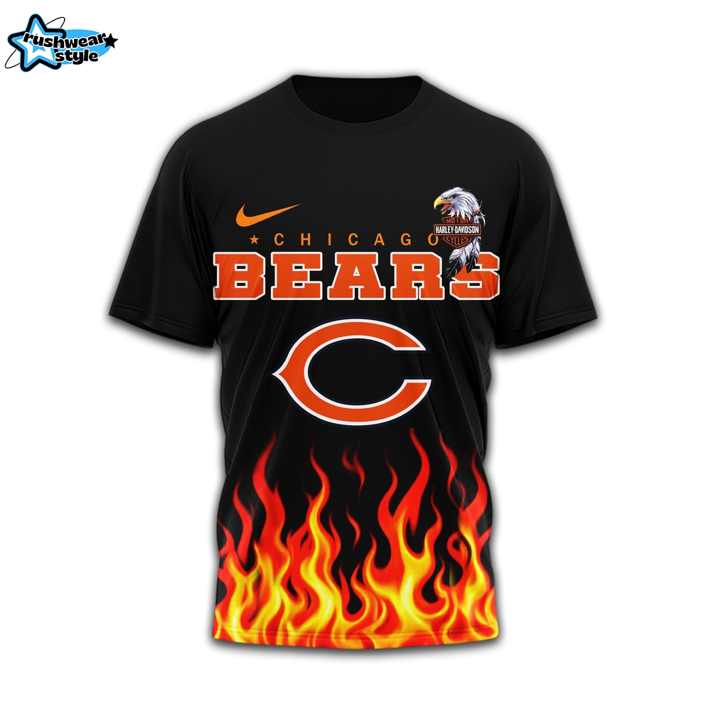 Chicago Bears | Premium NFL Eagle Harley Davidson 3D Shirt Chicago Bears | Premium NFL Eagle Harley Davidson 3D Shirt