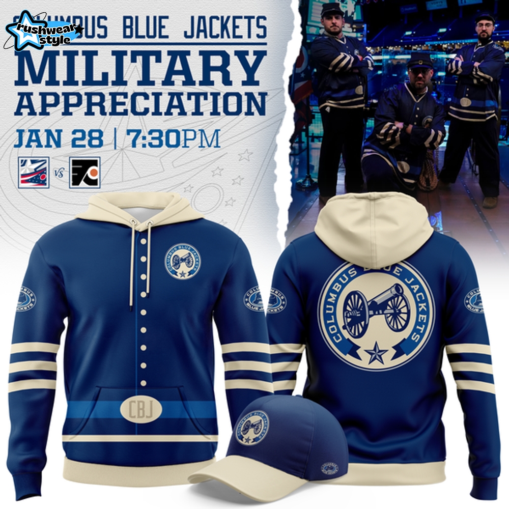 Columbus Blue Jackets 2026 Military Appreciation Night Commemorative Hoodie Columbus Blue Jackets 2026 Military Appreciation Night Commemorative Hoodie