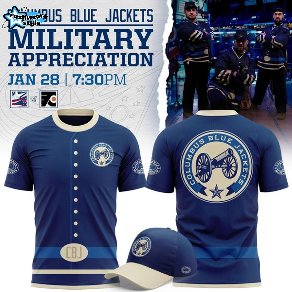 Columbus Blue Jackets 2026 Military Appreciation Night Graphic T-Shirt Columbus Blue Jackets 2026 Military Appreciation Night Graphic T-Shirt