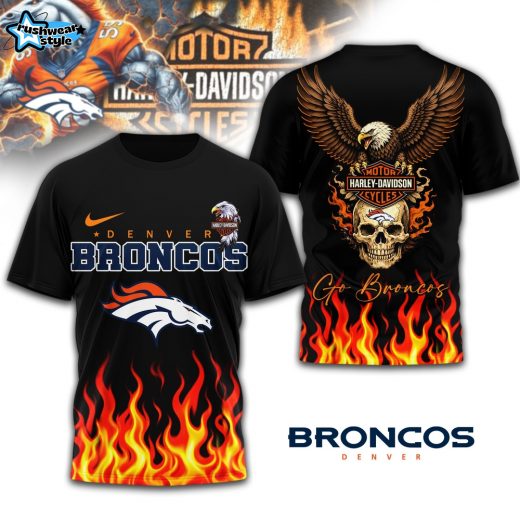 Denver Broncos | Premium NFL Eagle Harley Davidson 3D Shirt