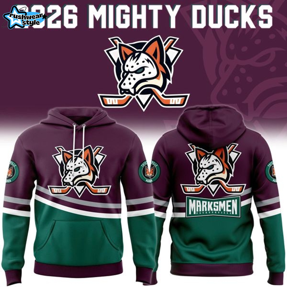 Fayetteville Marksmen'' Mighty Ducks Night '' 2026 Hoodie Fayetteville Marksmen'' Mighty Ducks Night '' 2026 Hoodie