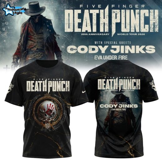 Five Finger Death Punch 20th Anniversary World Tour 2026 Yellow Fan Tee